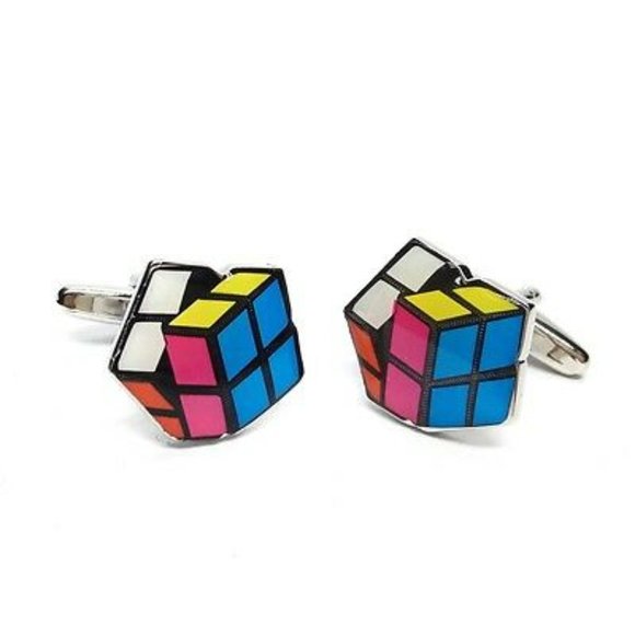 Big Bang Theory Rubik Cube Puzzle Geek Cufflinks - Picture 4 of 4